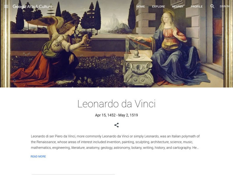 Google Cultural Institute: Leonardo Da Vinci Handout Google Cultural Institute: Leonardo Da Vinci Handout