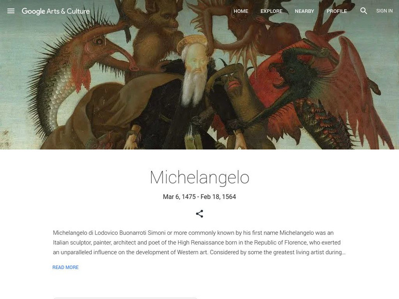 Google Cultural Institute: Michelangelo Handout Google Cultural Institute: Michelangelo Handout