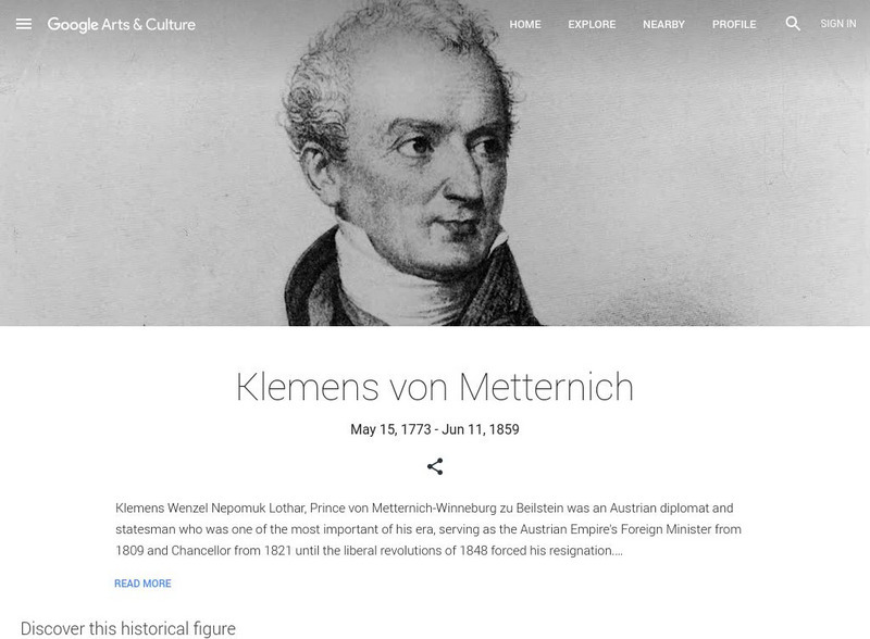 Google Cultural Institute: Klemens Von Metternich Handout