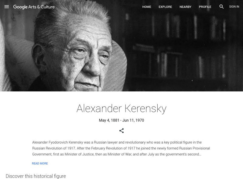 Google Cultural Institute: Alexander Kerensky Handout