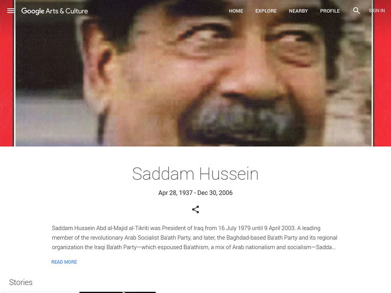 Google Cultural Institute: Saddam Hussein Handout Google Cultural Institute: Saddam Hussein Handout