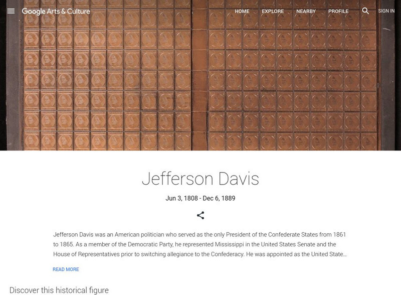Google Cultural Institute: Jefferson Davis Handout Google Cultural Institute: Jefferson Davis Handout
