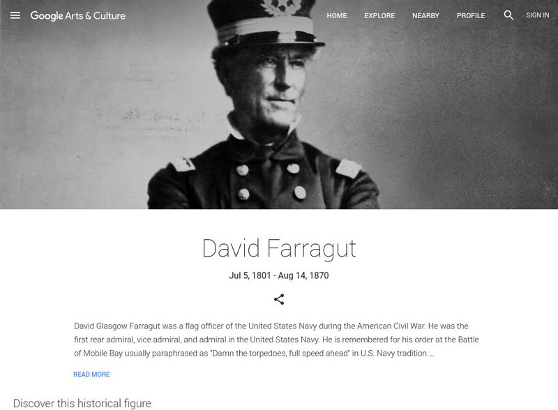 Google Cultural Institute: David Farragut Handout