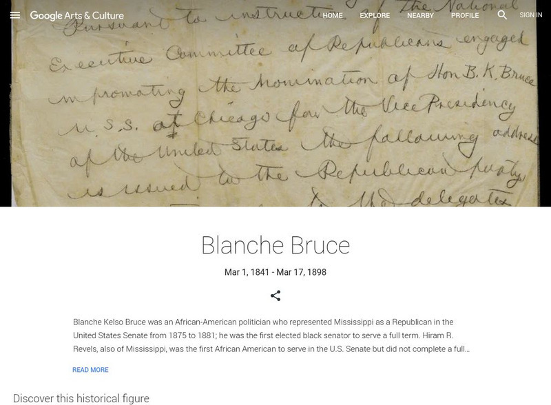 Google Cultural Institute: Blanche Bruce Handout