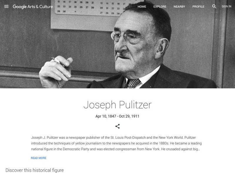 Google Cultural Institute: Joseph Pulitzer Handout