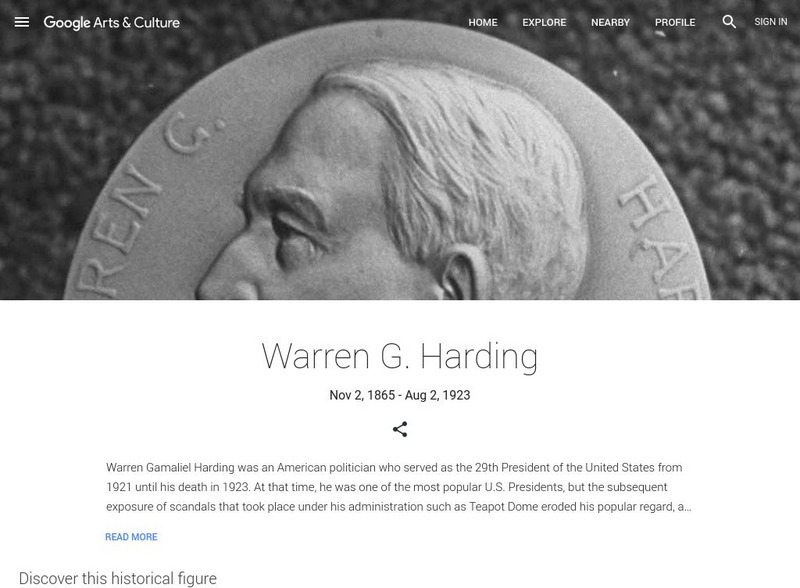 Google Cultural Institute: Warren G. Harding Handout