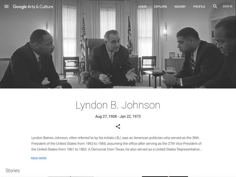 Google Cultural Institute: Lyndon B. Johnson Handout