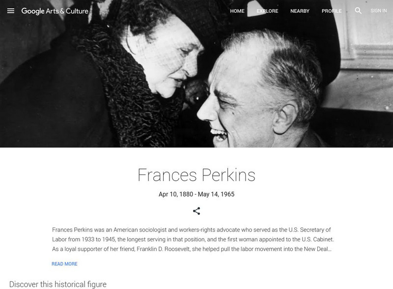 Google Cultural Institute: Frances Perkins Handout