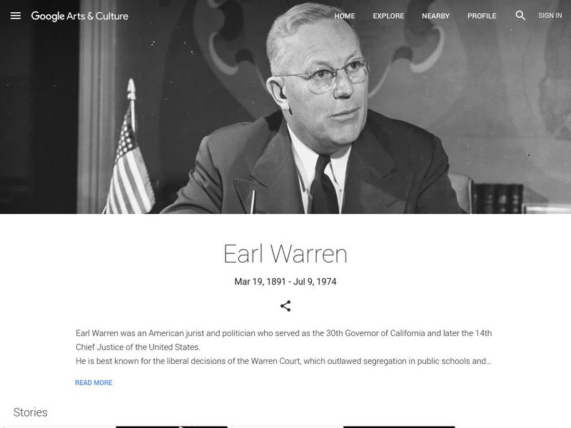 Google Cultural Institute: Earl Warren Handout Google Cultural Institute: Earl Warren Handout