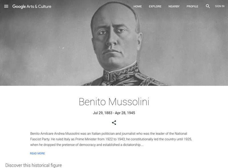 Google Cultural Institute: Benito Mussolini Handout Google Cultural Institute: Benito Mussolini Handout
