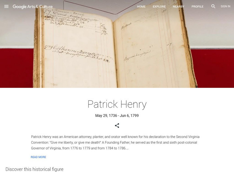 Google Cultural Institute: Patrick Henry Handout