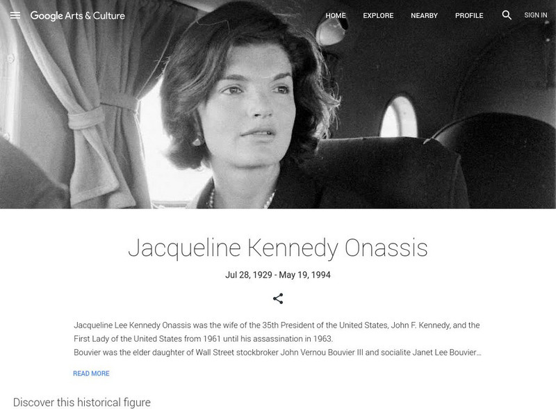 Google Cultural Institute: Jacqueline Kennedy Onassis Handout