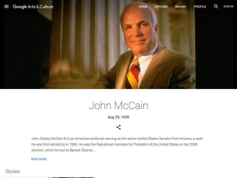 Google Cultural Institute: John Mc Cain Handout