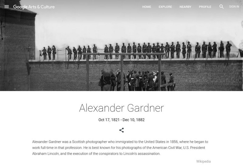 Google Cultural Institute: Alexander Gardner Handout