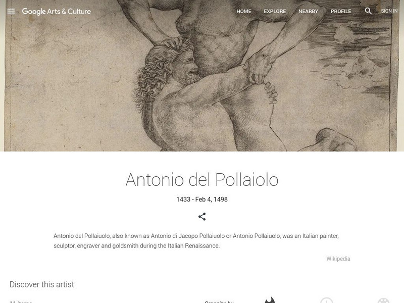 Google Cultural Institute: Antonio Del Pollaiolo Handout