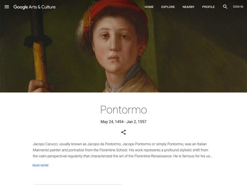 Google Cultural Institute: Pontormo Handout Google Cultural Institute: Pontormo Handout