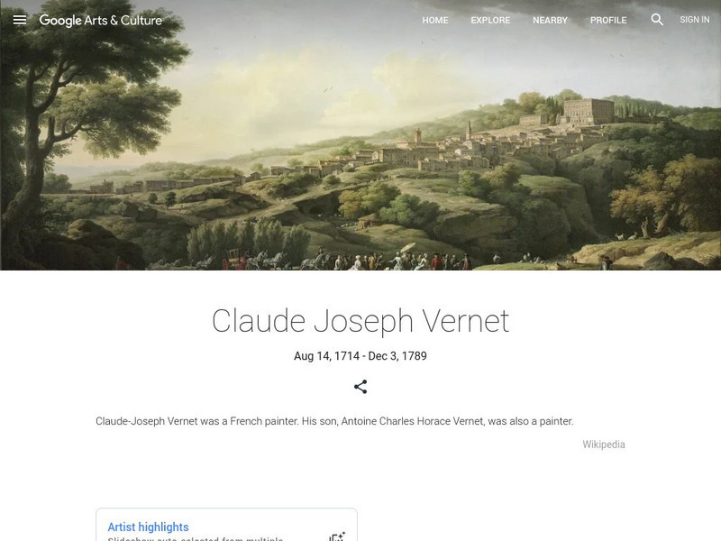 Google Cultural Institute: Claude Joseph Vernet Handout Google Cultural Institute: Claude Joseph Vernet Handout