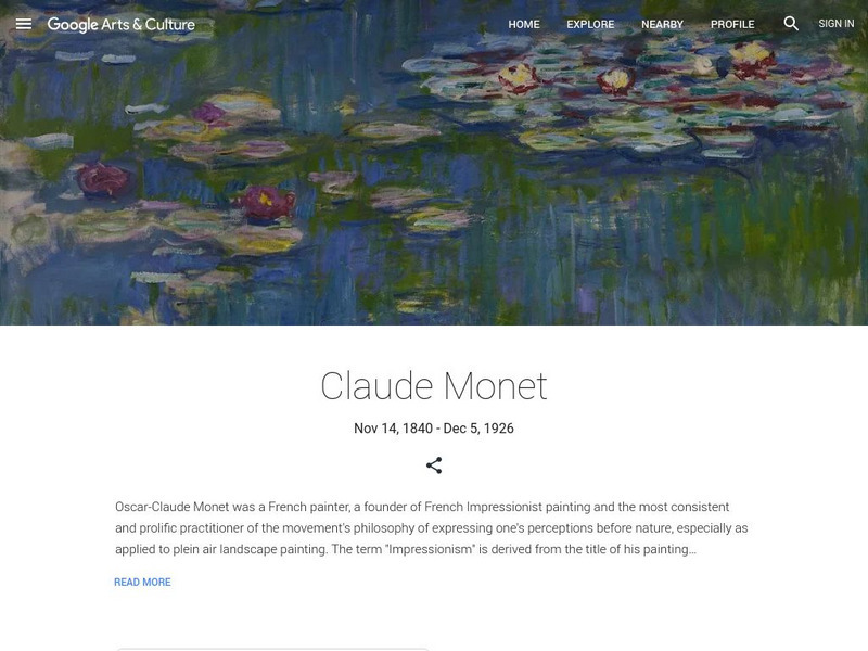 Google Cultural Institute: Claude Monet Handout Google Cultural Institute: Claude Monet Handout