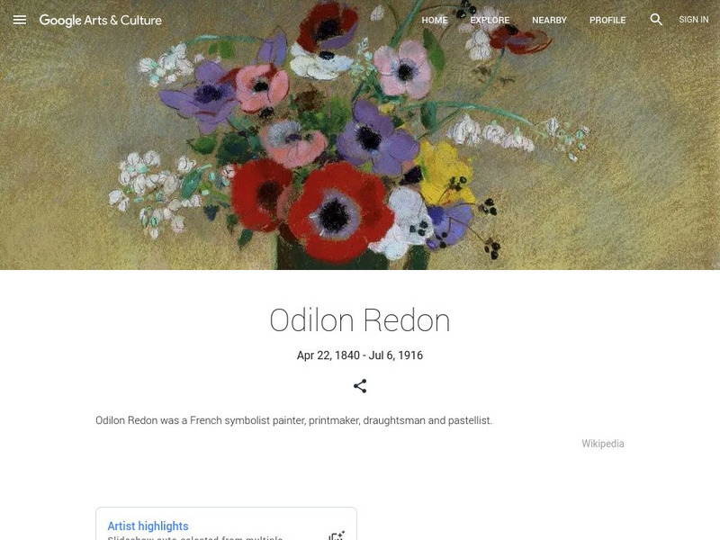 Google Cultural Institute: Odilon Redon Handout