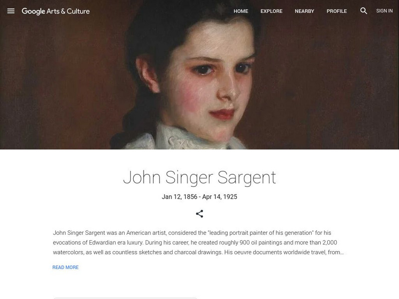 Google Cultural Institute: John Singer Sargent Handout