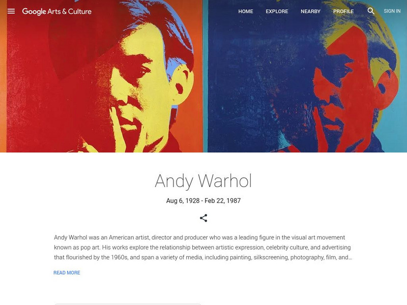 Google Cultural Institute: Andy Warhol Handout