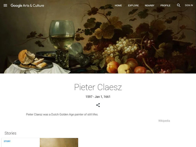 Google Cultural Institute: Pieter Claesz Handout Google Cultural Institute: Pieter Claesz Handout