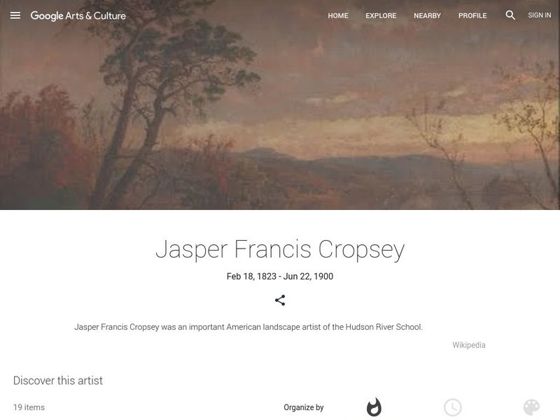 Google Cultural Institute: Jasper Francis Cropsey Handout