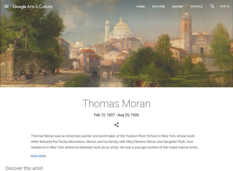 Google Cultural Institute: Thomas Moran Handout Google Cultural Institute: Thomas Moran Handout