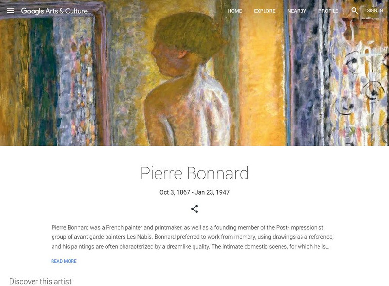 Google Cultural Institute: Pierre Bonnard Handout Google Cultural Institute: Pierre Bonnard Handout