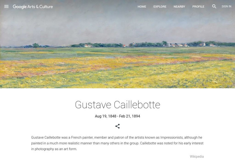 Google Cultural Institute: Gustave Caillebotte Handout Google Cultural Institute: Gustave Caillebotte Handout