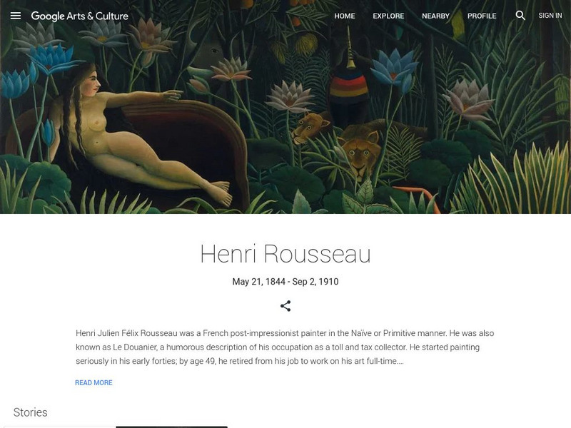 Google Cultural Institute: Henri Rousseau Handout