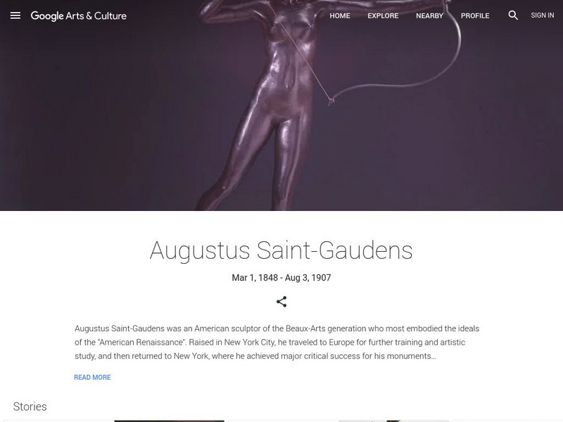 Google Cultural Institute: Augustus Saint Gaudens Handout Google Cultural Institute: Augustus Saint Gaudens Handout