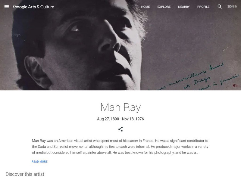 Google Cultural Institute: Man Ray Handout