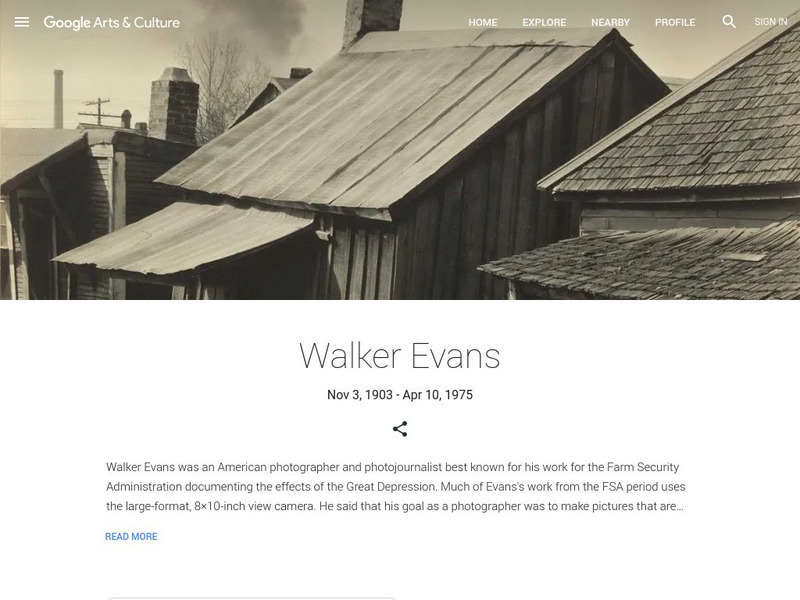Google Cultural Institute: Walker Evans Handout