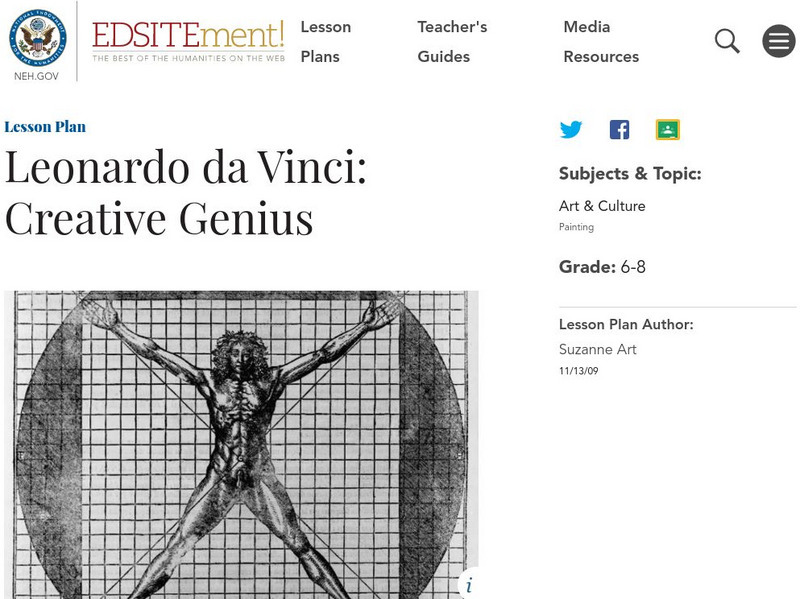 Neh: Edsit Ement: Leonardo Da Vinci: Creative Genius Lesson Plan Neh: Edsit Ement: Leonardo Da Vinci: Creative Genius Lesson Plan