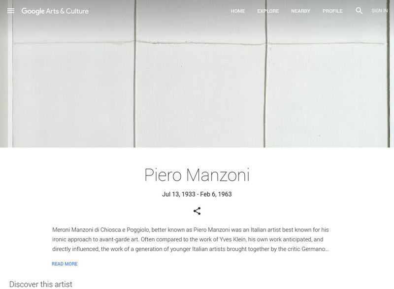 Google Cultural Institute: Piero Manzoni Handout