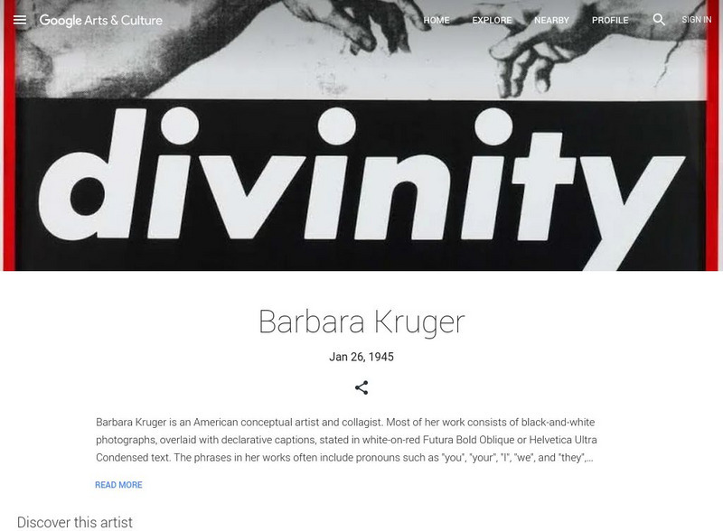 Google Cultural Institute: Barbara Kruger Handout Google Cultural Institute: Barbara Kruger Handout