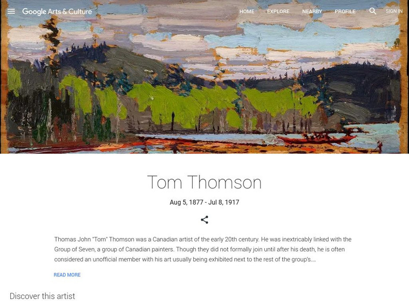 Google Cultural Institute: Tom Thomson Handout Google Cultural Institute: Tom Thomson Handout