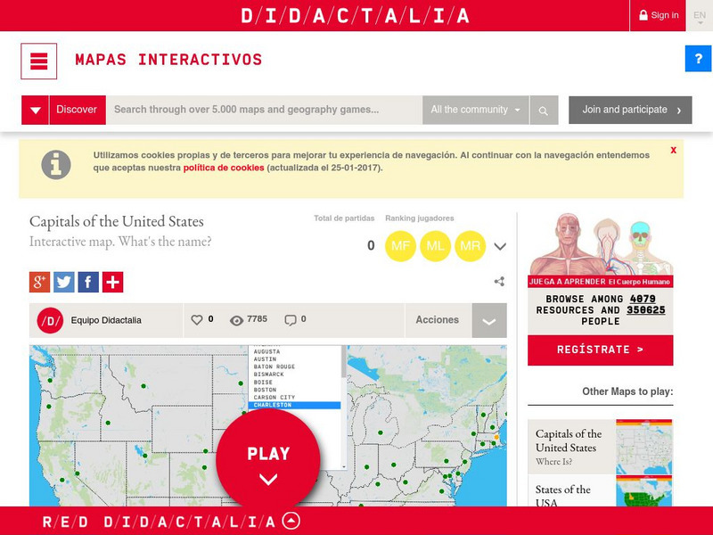 Didactalia: Interactive Map: Capitals of the United States Interactive Didactalia: Interactive Map: Capitals of the United States Interactive