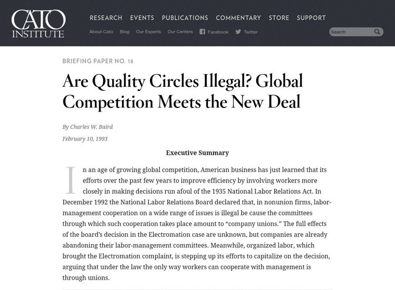 Cato Institute: Global Competition Meets the New Deal Activity Cato Institute: Global Competition Meets the New Deal Activity