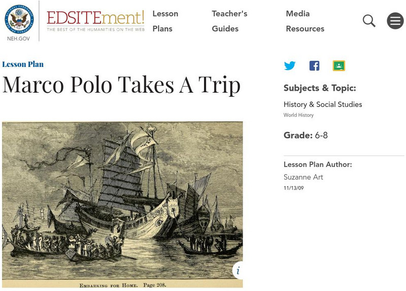 Neh: Edsit Ement: Marco Polo Takes a Trip Lesson Plan