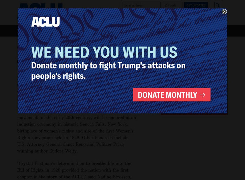 The American Civil Liberties Union: Crystal Eastman Article The American Civil Liberties Union: Crystal Eastman Article