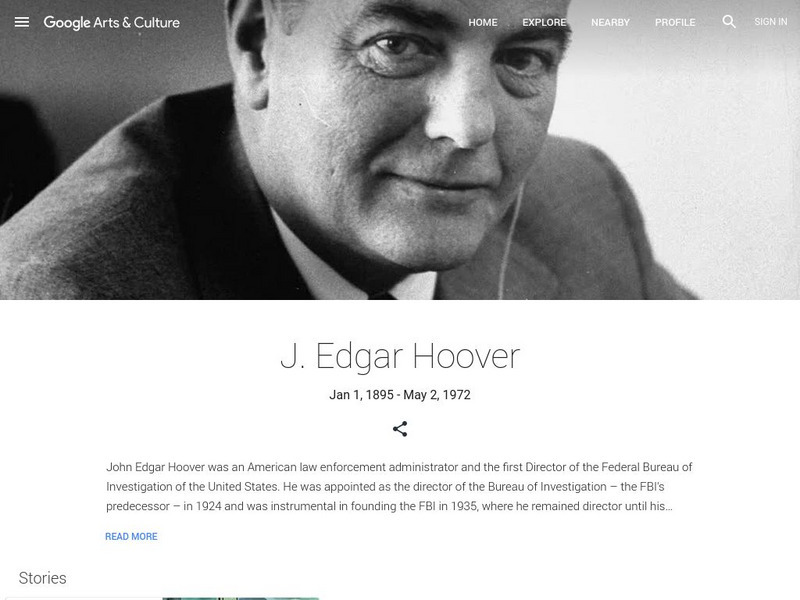 Google Cultural Institute: J. Edgar Hoover Handout