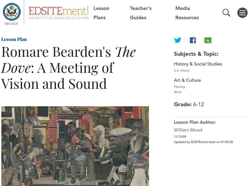 Neh: Edsit Ement: Romare Bearden's "The Dove" a Meeting of Vision and Sound Lesson Plan Neh: Edsit Ement: Romare Bearden's "The Dove" a Meeting of Vision and Sound Lesson Plan