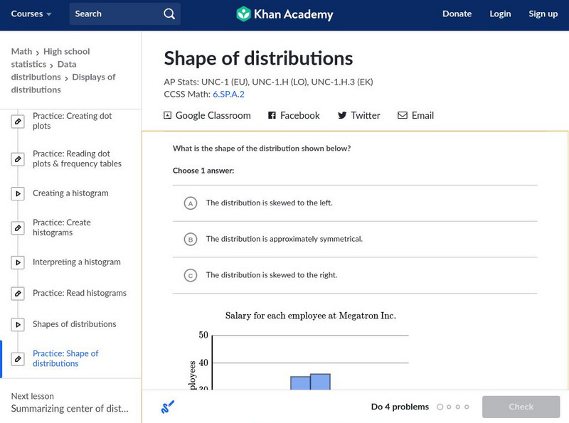 Khan Academy: Shape of Distributions Unit Plan Khan Academy: Shape of Distributions Unit Plan