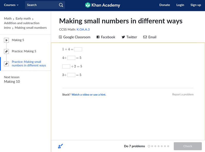 Khan Academy: Making Small Numbers in Different Ways Unit Plan Khan Academy: Making Small Numbers in Different Ways Unit Plan