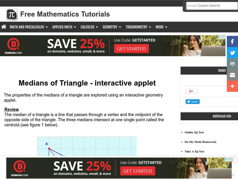 Analyze Math: Medians of Triangle Activity Analyze Math: Medians of Triangle Activity