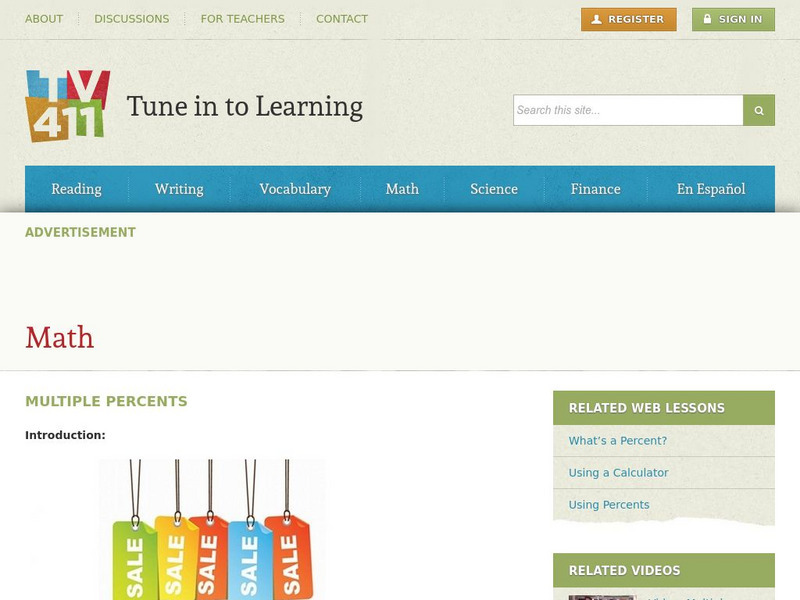 Tune in to Learning: Multiple Percents Activity Tune in to Learning: Multiple Percents Activity