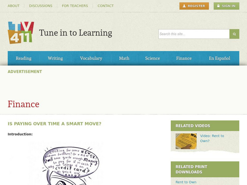 Tune in to Learning: Is Paying Over Time a Smart Move? Activity Tune in to Learning: Is Paying Over Time a Smart Move? Activity