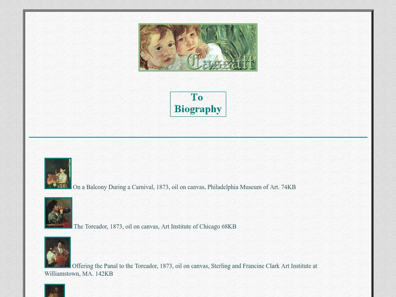 Carol Gerten Fine Arts: Mary Cassatt Handout Carol Gerten Fine Arts: Mary Cassatt Handout